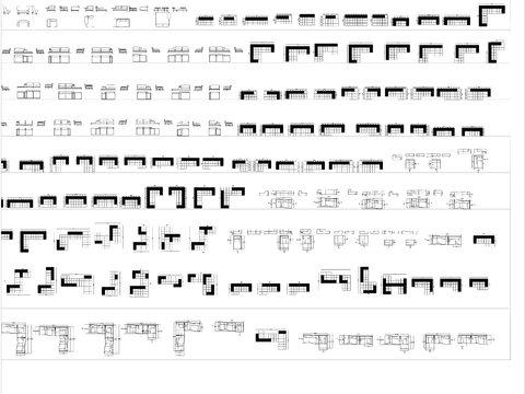  沙发系列cad图库 