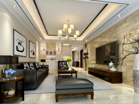  金色港湾现代客餐厅卧室CAD施工图 