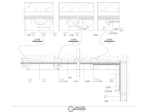  现代包间墙身造型cad大样图 