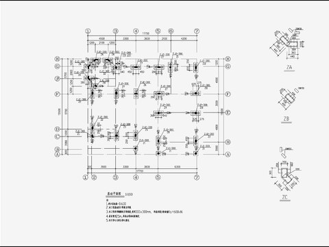  住宅混凝土结构cad施工图 