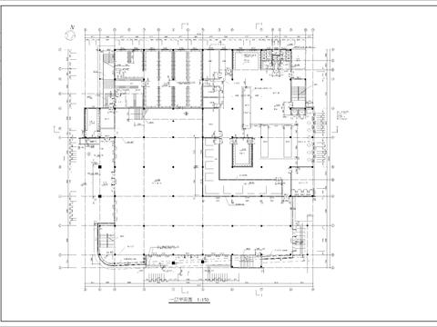  大學學校食堂cad施工圖 