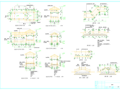  廊亭桥CAD施工图 