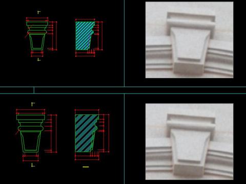 石膏浮雕cad大样图 