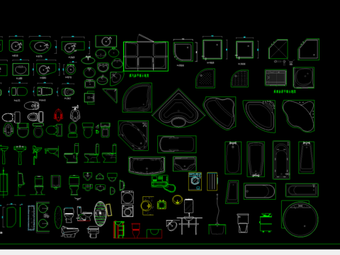  卫浴洁具cad图块 