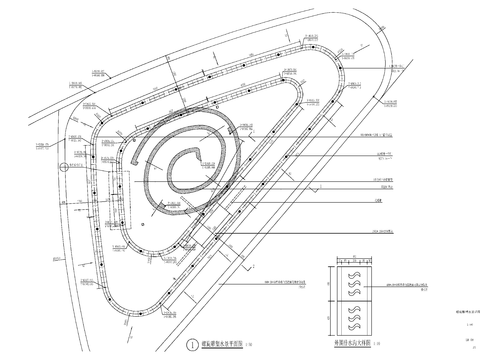  螺旋雕塑水景cad大样图 