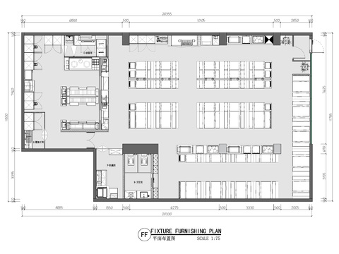  新中式某烧烤店cad平面图 