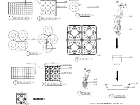  生态浮岛cad大样图 
