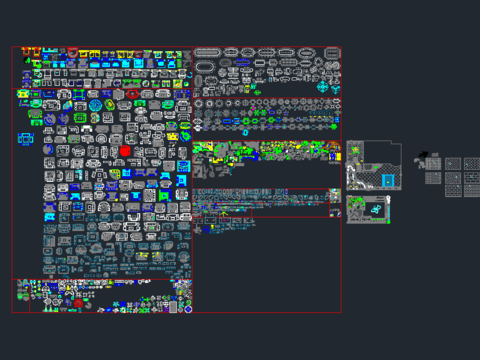  室内室外平面cad图库 