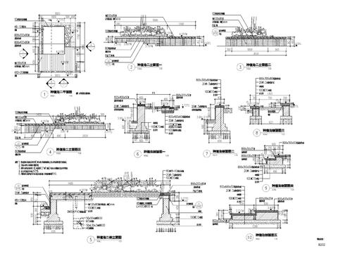  现代种植池 花坛节点大样图 