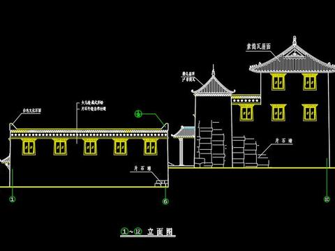  藏式建筑cad施工圖 