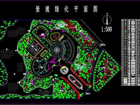  公园绿化规划cad施工图 