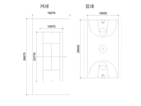 运动场地平面图块cad施工图 