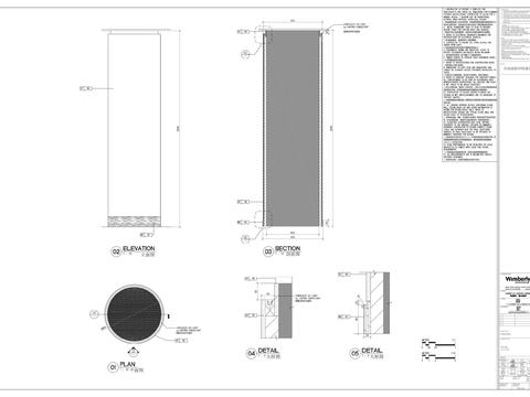  酒店客房柱子节点大样图 