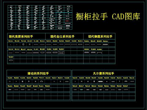  橱柜拉手CAD图库 