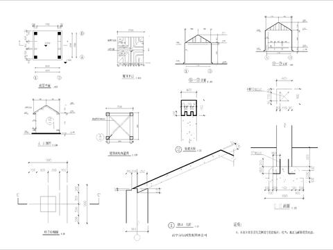  木构造凉亭设计cad施工图 