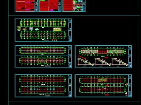  中学看台cad施工图 