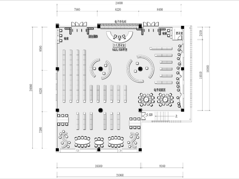  500㎡图书馆cad平面图 