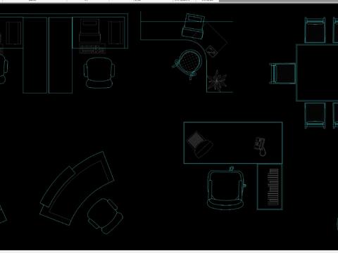  办公桌会议桌椅平面cad图库 