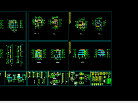  别墅建施cad平面图 