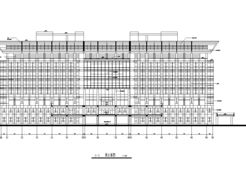  图书馆cad立面图 