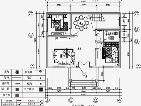  自建房建筑电气CAD施工图 