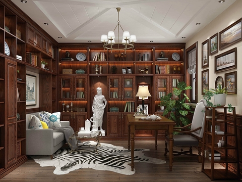  美式家居cad施工图 