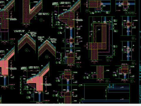  某别墅区石材装饰CAD图 