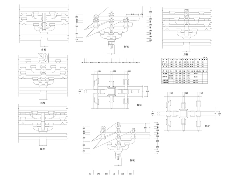  清式斗拱做法cad大样图 