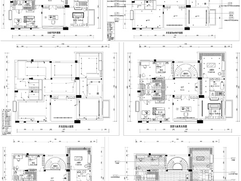  家具布置强电弱电给排水插座空调布局cad施工图 