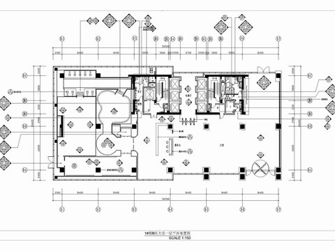  辦公樓大堂電梯廳cad施工圖 