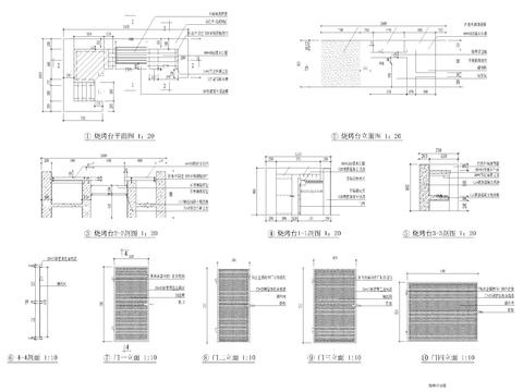 户外烧烤台cad大样图 