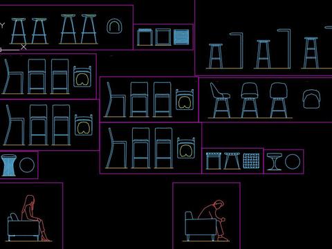  高脚椅CAD施工图 