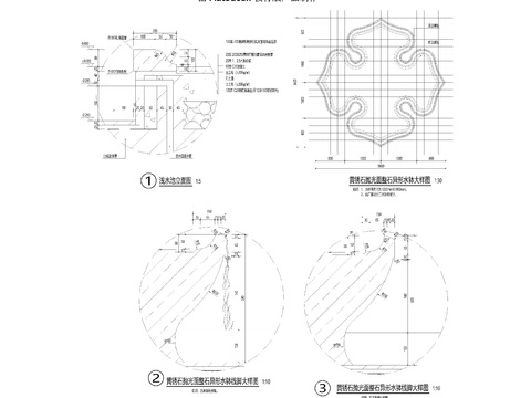  欧式古典花钵水景CAD节点大样 