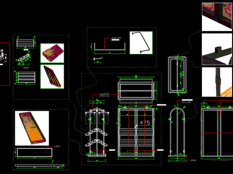  陈列架CAD图纸 