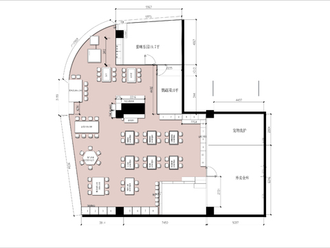  200㎡宠物乐园cad平面图 