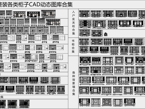  实木整装柜子CAD图库 
