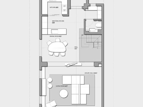  247㎡三层联排别墅户型平面图 