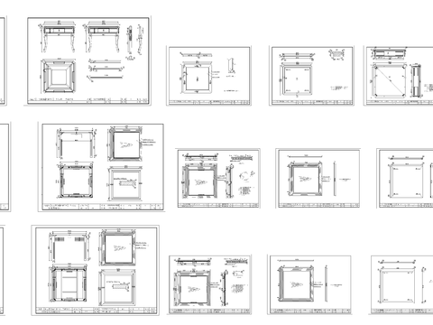  麻将桌图库cad施工图 