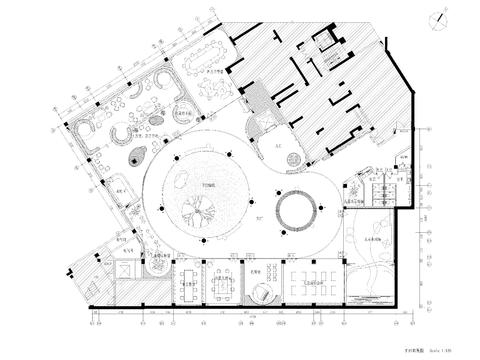  1190㎡親子中心 兒童教育空間cad施工圖 