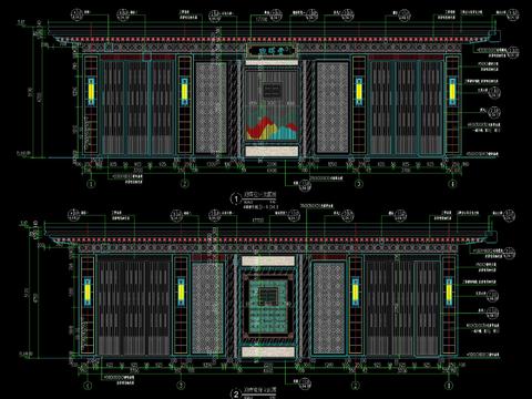  新中式國風(fēng)廊架建筑CAD施工圖 