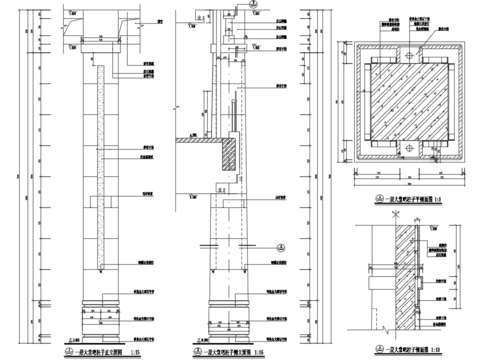  大堂吧装饰柱CAD大样图 
