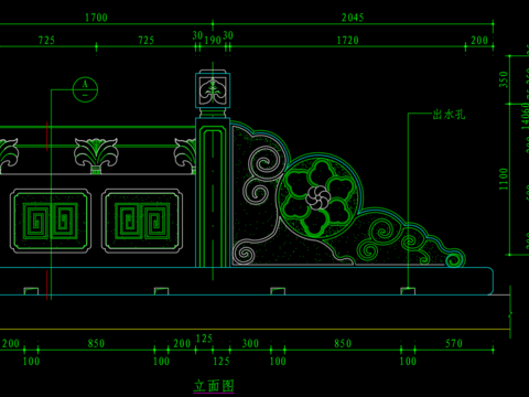  新中式石雕栏杆节点大样 