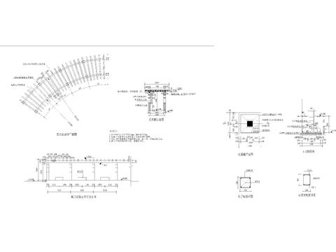  弧形花架设计cad施工图 