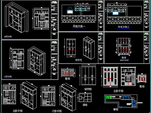  衣柜cad图库 