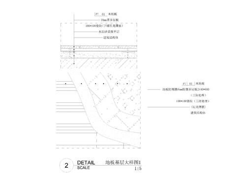  地板基层大样图 