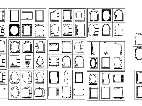  镜子CAD图库 