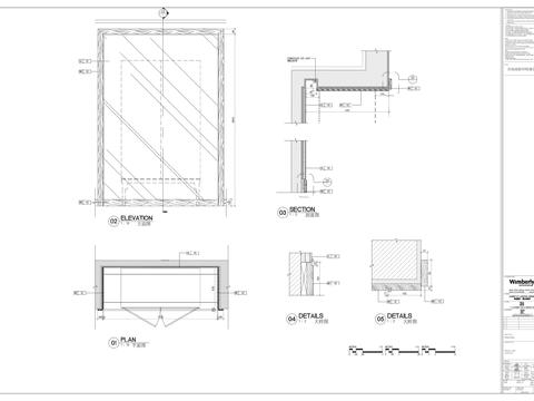  酒店套房 迷你吧节点大样图 
