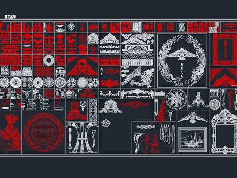  欧式雕花cad图库 