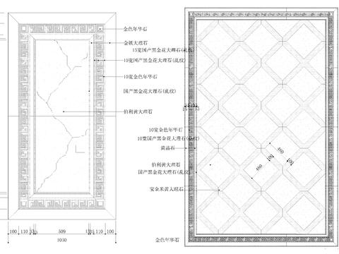  欧式地花cad大样图 