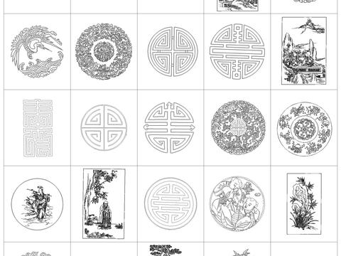  中式图案CAD图库 